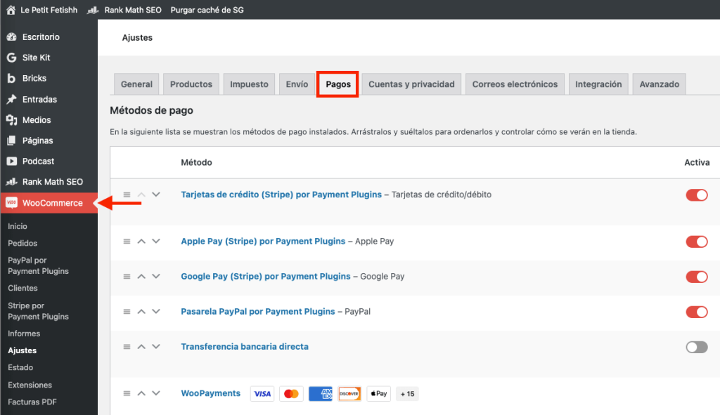 Pagos en Woocommerce